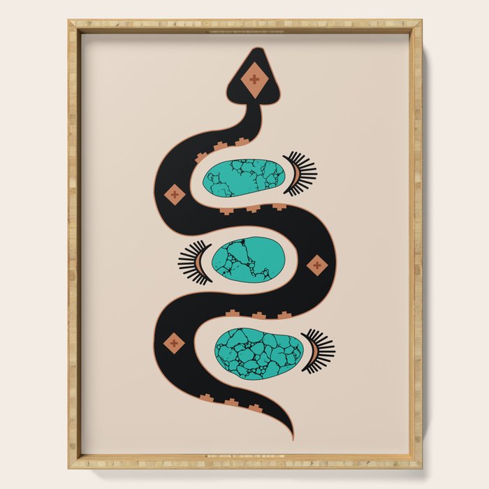 Southwestern Slither in Black Serving Tray Gallery Image 1