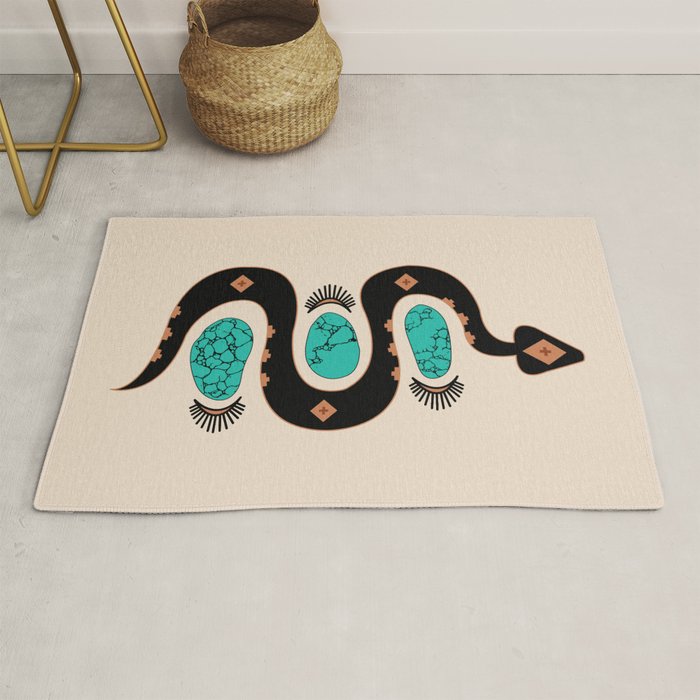 Southwestern Slither in Black Rug Gallery Image 1