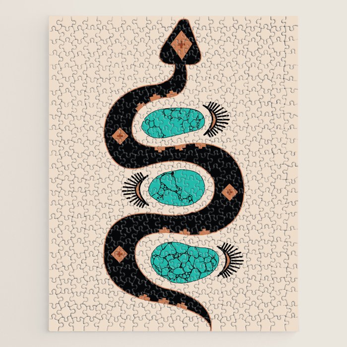 Southwestern Slither in Black Jigsaw Puzzle Gallery Image 1