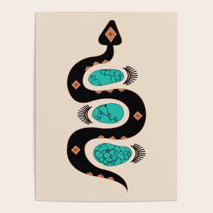 Southwestern Slither in Black Poster Gallery Image 4