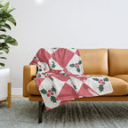 Checkered Christmas Holly Throw Blanket Gallery Image 1