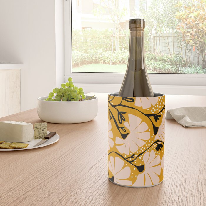 Ever blooming good vibes mustard yellow Wine Chiller Gallery Image 4