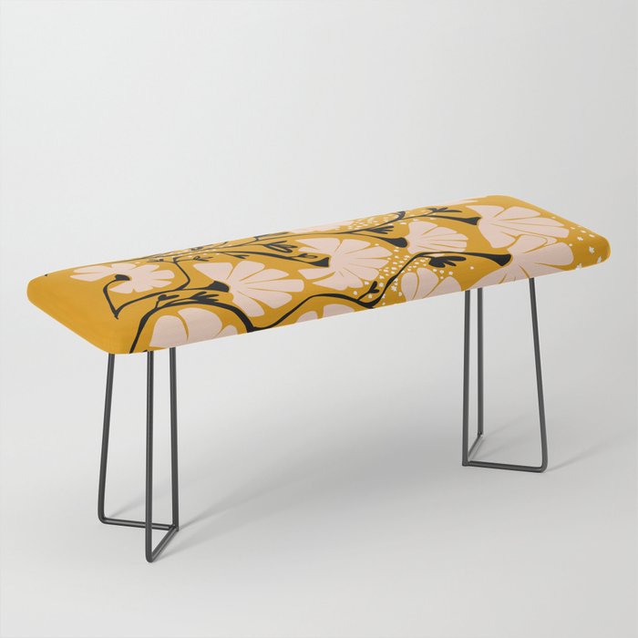 Ever blooming good vibes mustard yellow Bench Gallery Image 1