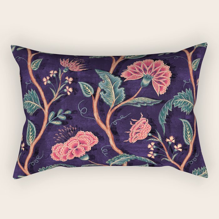 Indienne Vine - Deep Coral  Rectangular Pillow Gallery Image 1