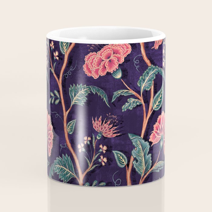 Indienne Vine - Deep Coral  Coffee Mug Gallery Image 4