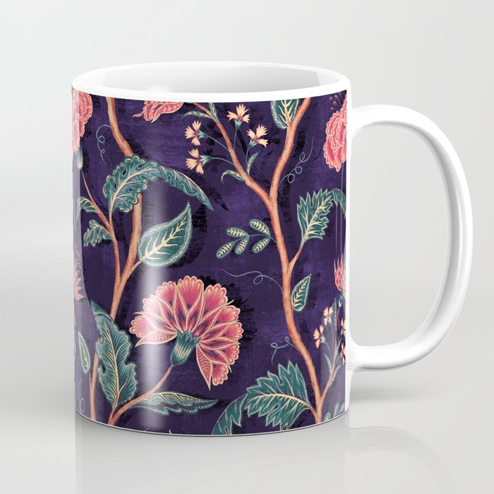 Indienne Vine - Deep Coral  Coffee Mug Gallery Image 1