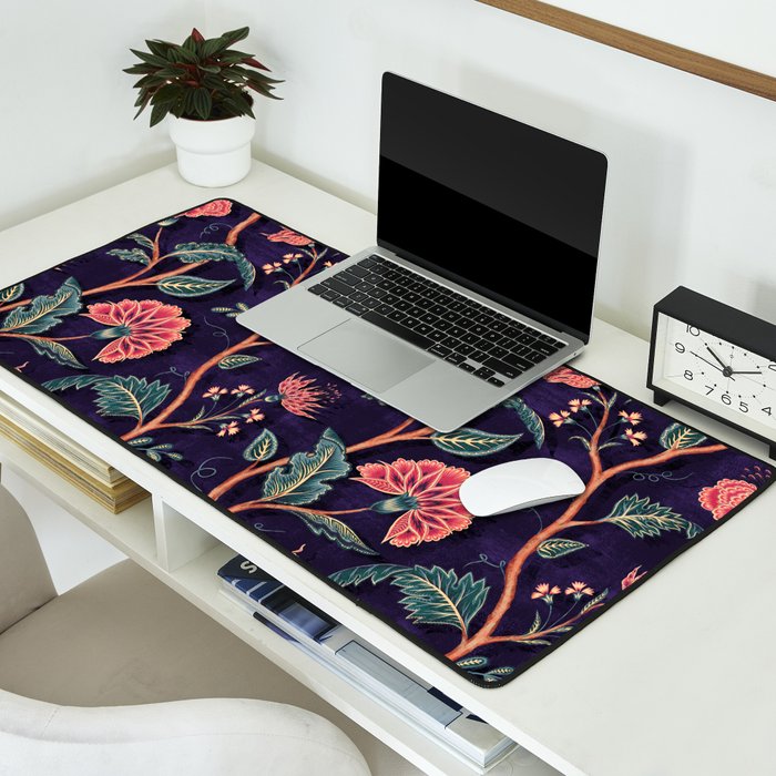Indienne Vine - Deep Coral  Desk Mat Gallery Image 2