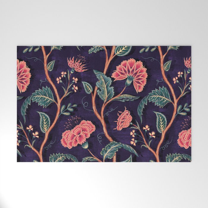 Indienne Vine - Deep Coral  Welcome Mat Gallery Image 1
