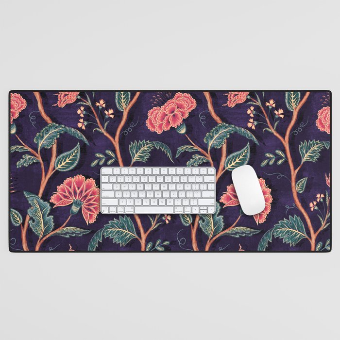 Indienne Vine - Deep Coral  Desk Mat Gallery Image 1