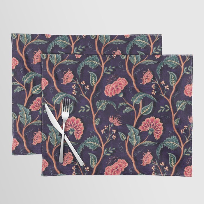 Indienne Vine - Deep Coral  Placemat Gallery Image 1