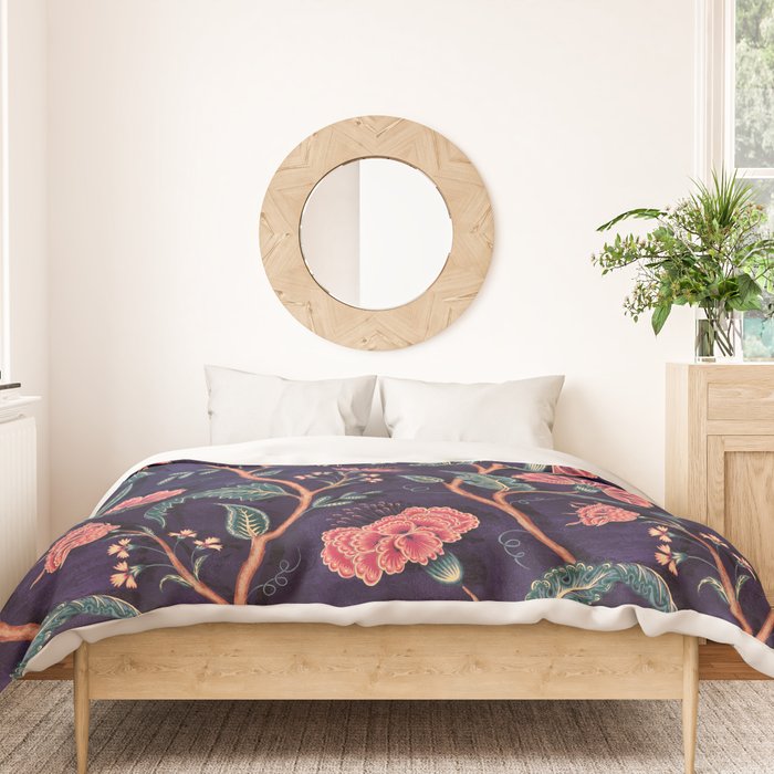 Indienne Vine - Deep Coral  Duvet Cover Gallery Image 3