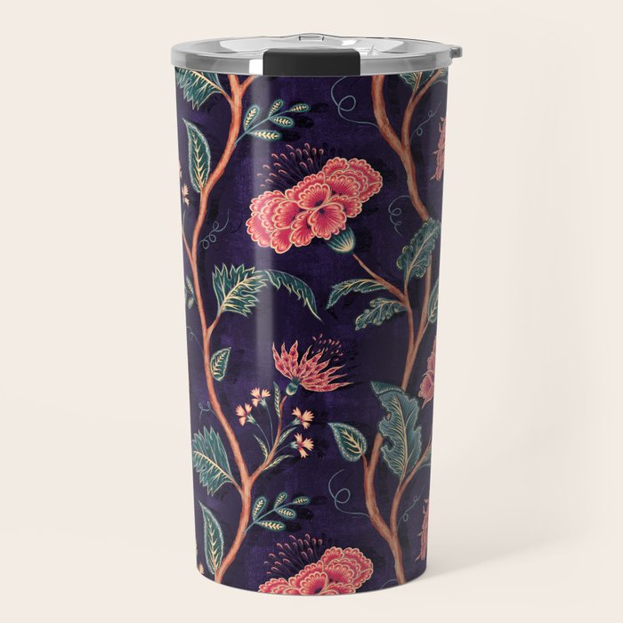 Indienne Vine - Deep Coral  Travel Mug Gallery Image 1