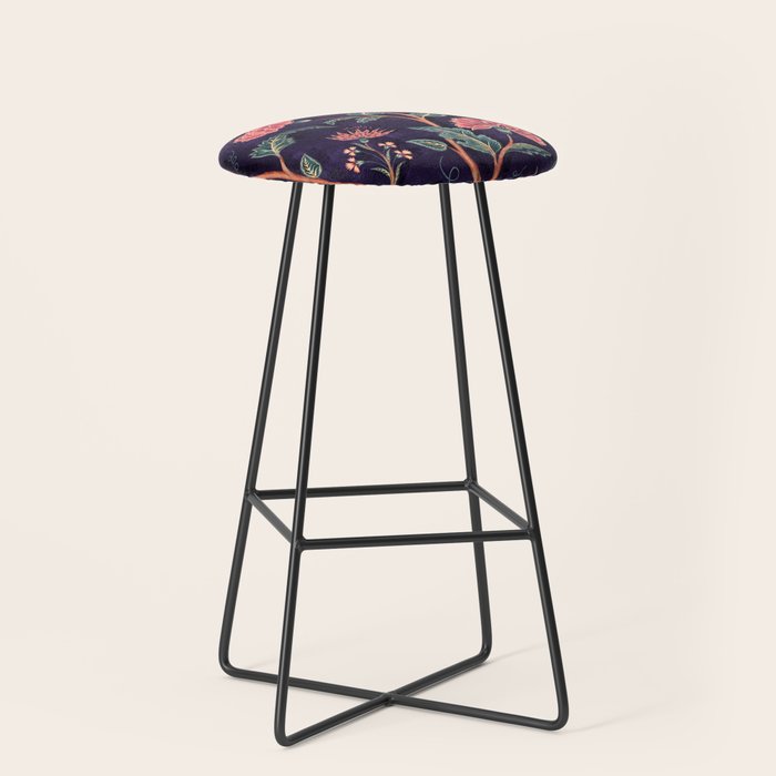 Indienne Vine - Deep Coral  Stool Gallery Image 1