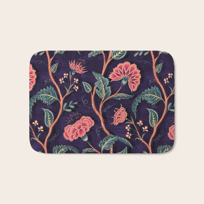 Indienne Vine - Deep Coral  Bath Mat Gallery Image 1