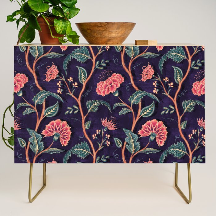 Indienne Vine - Deep Coral  Credenza Gallery Image 1