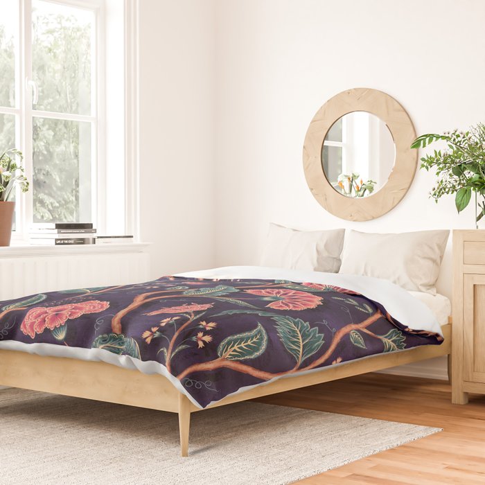 Indienne Vine - Deep Coral  Duvet Cover Gallery Image 2