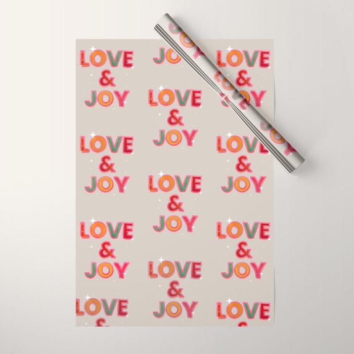 LOVE & JOY Festive Letters Wrapping Paper Gallery Image 1