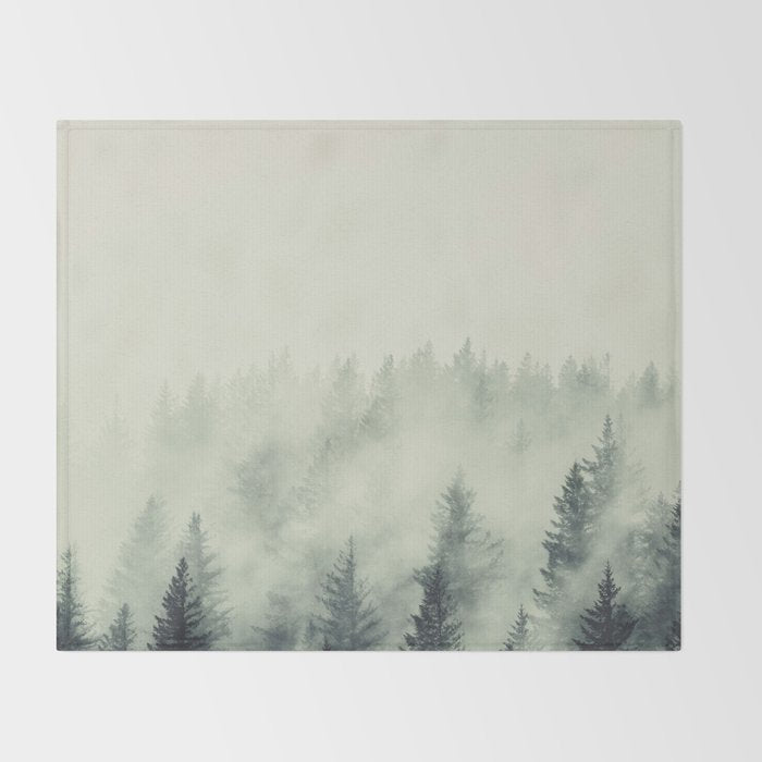 Forest Green - Pacific Northwest Forest Throw Blanket Gallery Image 2