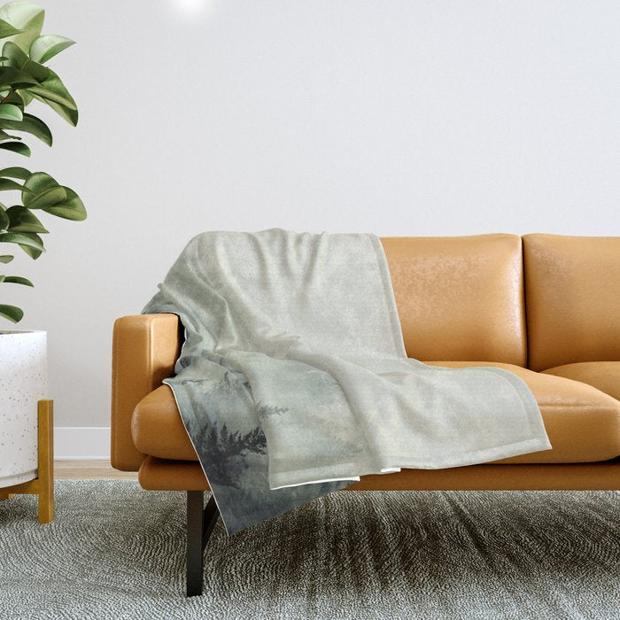 Forest Green - Pacific Northwest Forest Throw Blanket Gallery Image 1