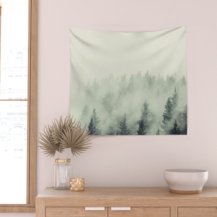 Forest Green - Pacific Northwest Forest Wall Tapestry Gallery Image 2