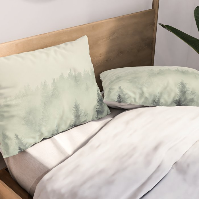 Forest Green - Pacific Northwest Forest Pillow Sham Gallery Image 2
