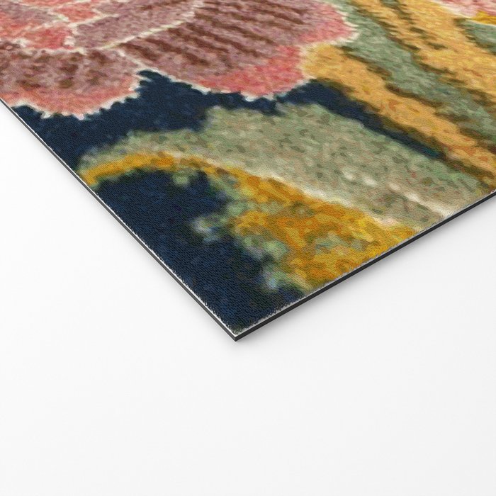 Tabriz Vintage Persian Floral Print Welcome Mat Gallery Image 2