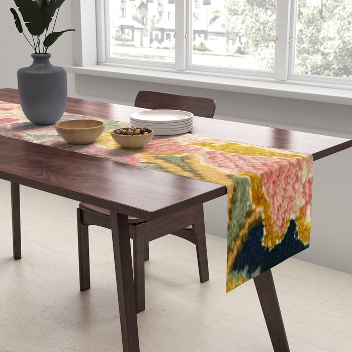 Tabriz Vintage Persian Floral Print Table Runner Gallery Image 2