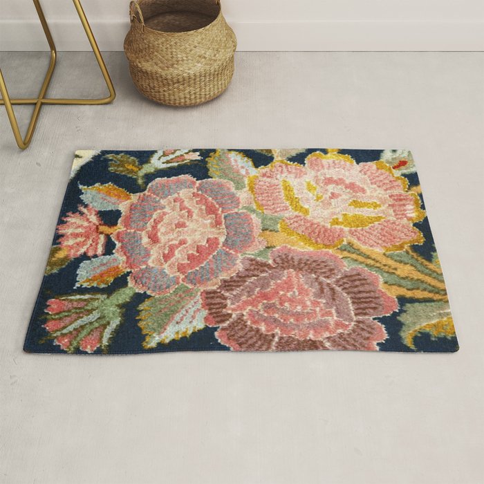 Tabriz Vintage Persian Floral Print Rug Gallery Image 1