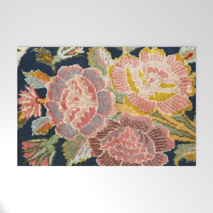 Tabriz Vintage Persian Floral Print Welcome Mat Gallery Image 1