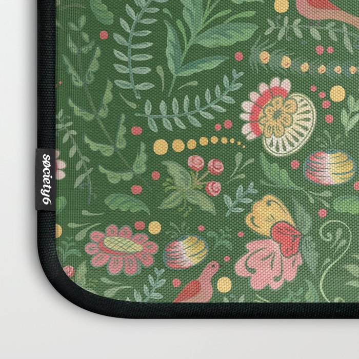Swedish Floral - Green Laptop Sleeve Gallery Image 3