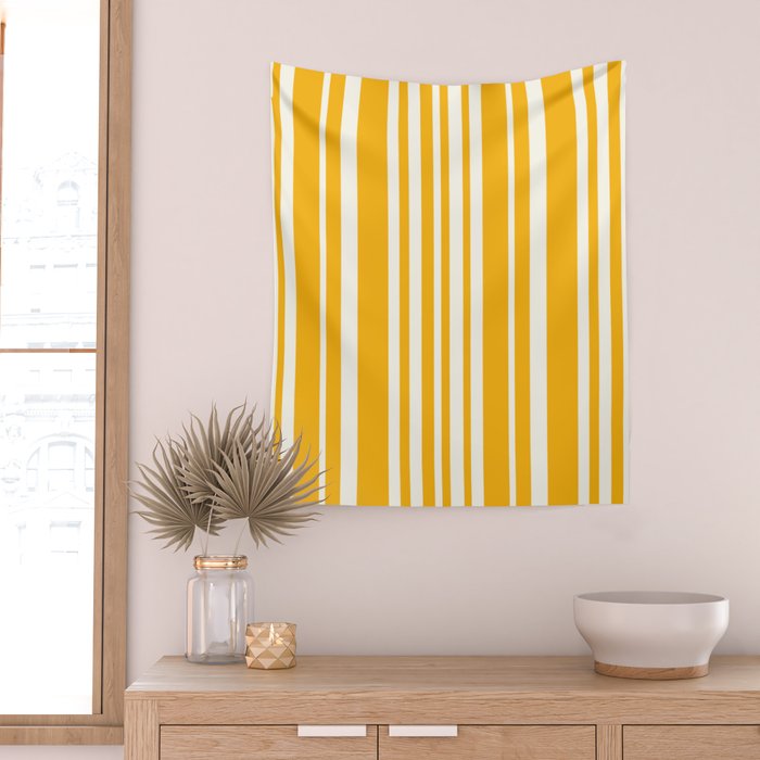 Classic Stripes XLV - Golden Yellow Wall Tapestry Gallery Image 2