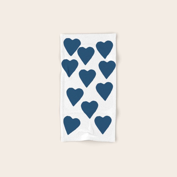Hearts Navy Bath Towel Gallery Image 1