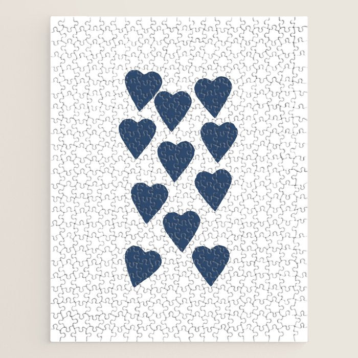 Hearts Navy Jigsaw Puzzle Gallery Image 1