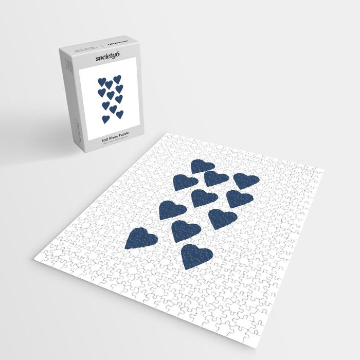 Hearts Navy Jigsaw Puzzle Gallery Image 2