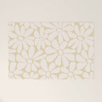 Retro Floral Neutral - Off-White and Beige Welcome Mat Gallery Image 1
