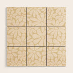 Retro Floral Neutral - Off-White and Beige Wood Wall Art Gallery Image 1