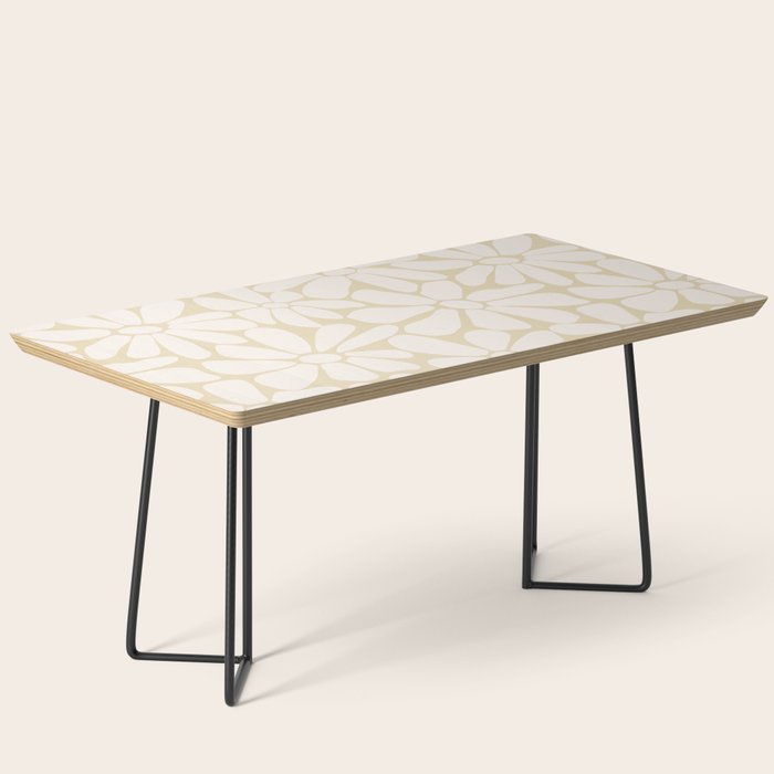 Retro Floral Neutral - Off-White and Beige Coffee Table Gallery Image 1