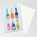 Champagne Bottles - Blue Ver. Stationery Card Gallery Image 2
