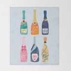 Champagne Bottles - Blue Ver. Throw Blanket Gallery Image 2