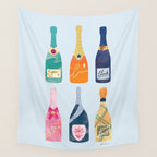 Champagne Bottles - Blue Ver. Wall Tapestry Gallery Image 4