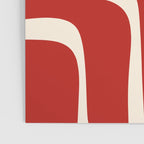 Palm Springs Retro Mid-Century Modern Abstract Minimalist Pattern Red and Almond Cream Poster Gallery Image 3