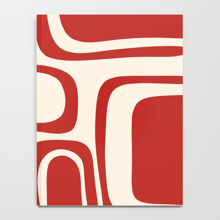 Palm Springs Retro Mid-Century Modern Abstract Minimalist Pattern Red and Almond Cream Notebook Gallery Image 4