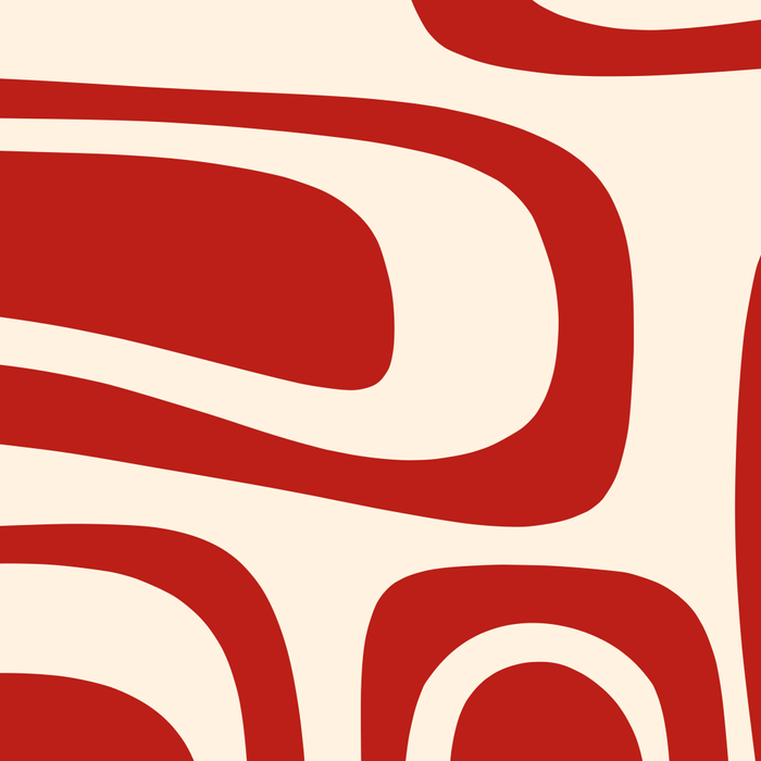 Palm Springs Retro Mid-Century Modern Abstract Minimalist Pattern Red and Almond Cream Coffee Mug Gallery Image 2