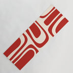 Palm Springs Retro Mid-Century Modern Abstract Minimalist Pattern Red and Almond Cream Yoga Mat Gallery Image 1