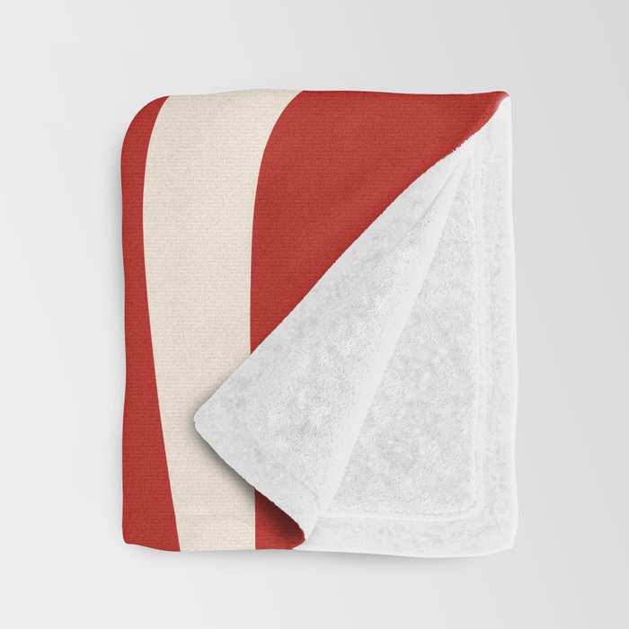 Palm Springs Retro Mid-Century Modern Abstract Minimalist Pattern Red and Almond Cream Throw Blanket Gallery Image 3