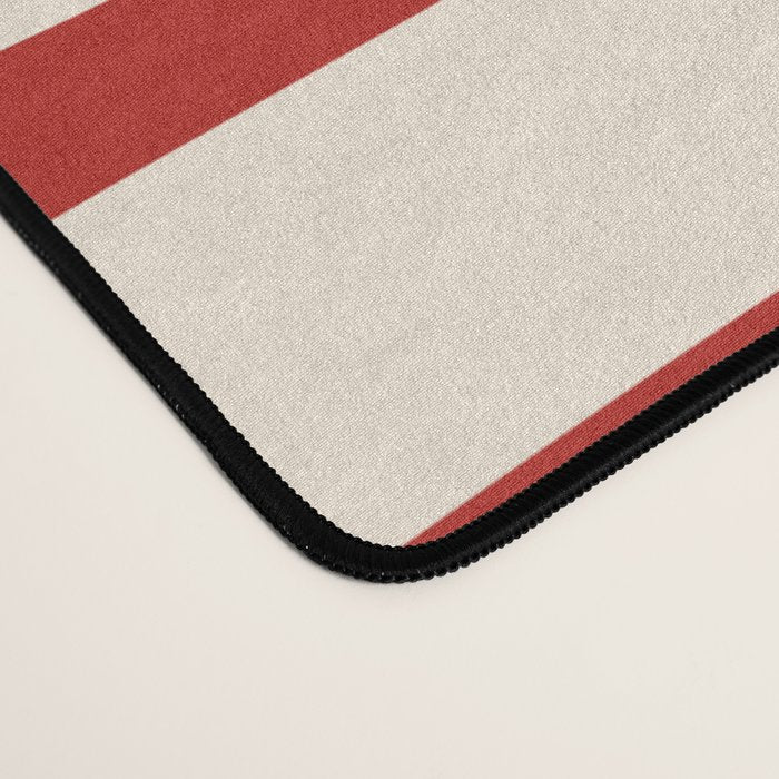 Palm Springs Retro Mid-Century Modern Abstract Minimalist Pattern Red and Almond Cream Desk Mat Gallery Image 4