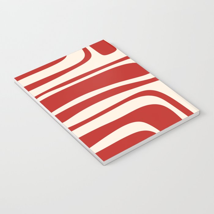 Palm Springs Retro Mid-Century Modern Abstract Minimalist Pattern Red and Almond Cream Notebook Gallery Image 3