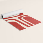 Palm Springs Retro Mid-Century Modern Abstract Minimalist Pattern Red and Almond Cream Yoga Mat Gallery Image 2