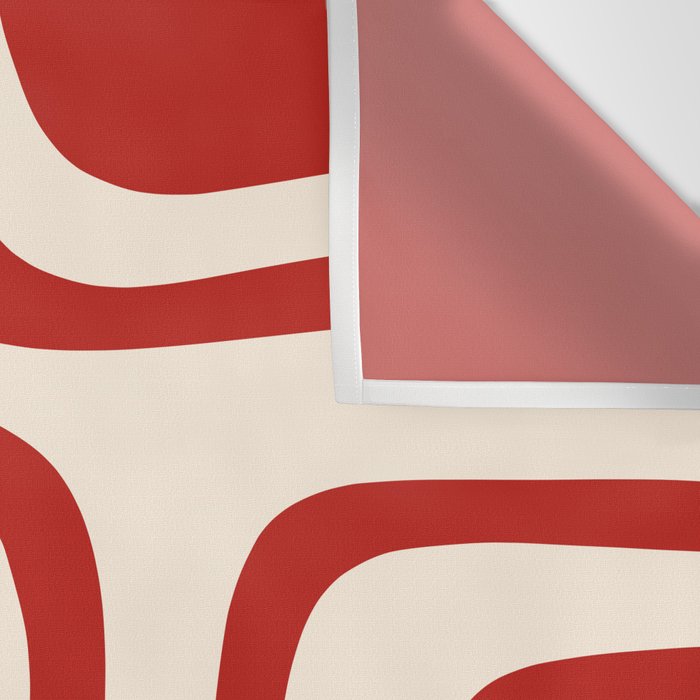 Palm Springs Retro Mid-Century Modern Abstract Minimalist Pattern Red and Almond Cream Wall Tapestry Gallery Image 3