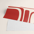 Palm Springs Retro Mid-Century Modern Abstract Minimalist Pattern Red and Almond Cream Wrapping Paper Gallery Image 2